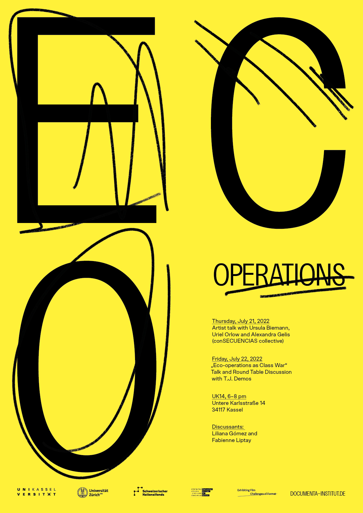 Schwarze Schrift auf gelbem Grund: ECO Operations